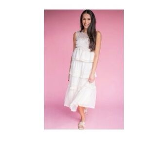 Chicwish Cream Ruffle Dress and Top Set